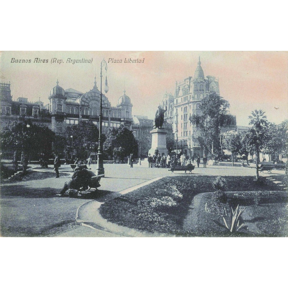 Vintage Buenos Aires Argentina Plaza Libertad Postcard Fotocelere Torino VG - Picture 1 of 2
